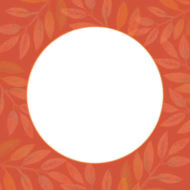 Sonbahar yapraklı yuvarlak çerçeve. Suluboya çizimi