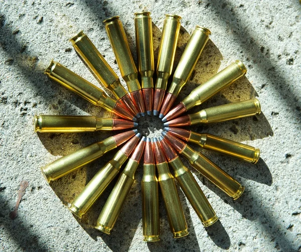 Rifle ammunition circle — Stock Photo, Image