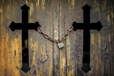 kilitli haçları mezar kapı doku