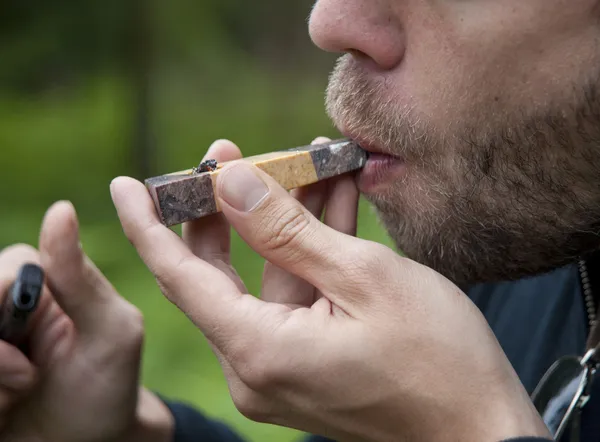 Marijuana pipe smoking — Stock Photo, Image