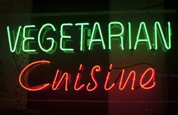Vegetarische Küche Leuchtreklame — Stockfoto