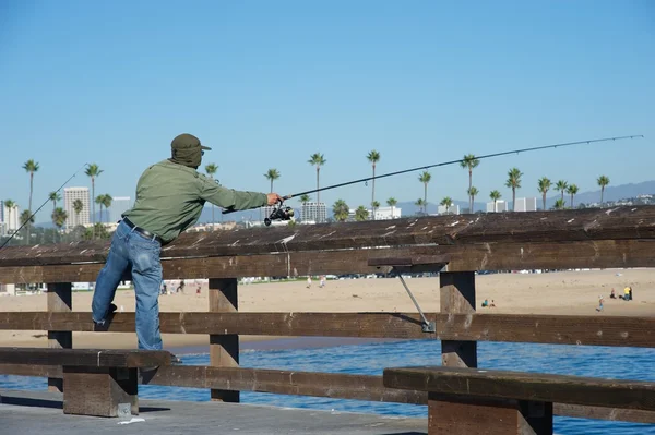 Fishing on the pier — Stock Photo, Image
