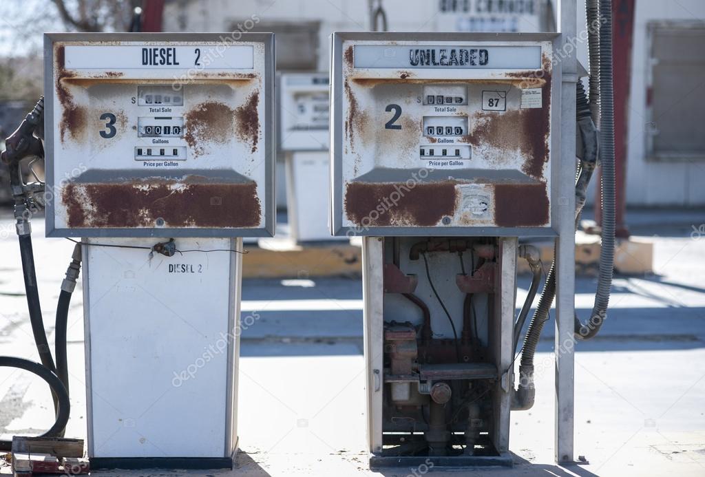 Old rusty gas pumps