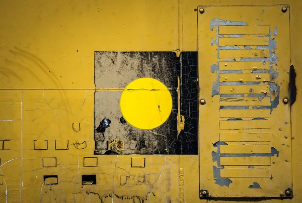 พื้นหลังแผงโลหะสีเหลือง — ภาพถ่ายสต็อก