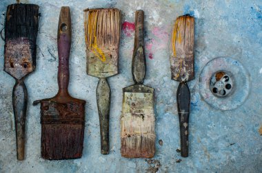 aşınmış Boya fırçaları arka plan