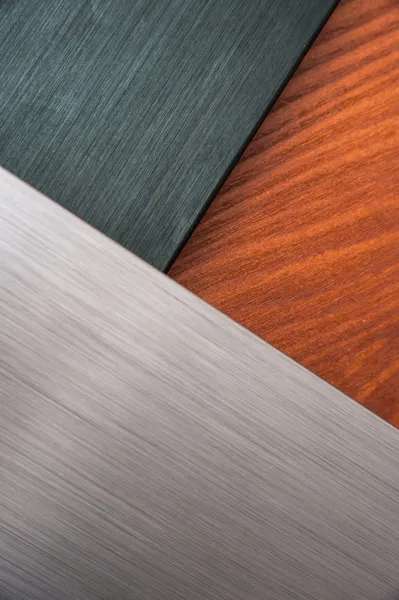 Brushed metal and wood texture — Stock Photo, Image