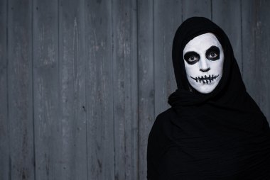 Scary halloween kafatası kadın