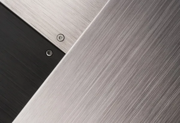 Black and silver brushed metal panels — Stock Photo, Image