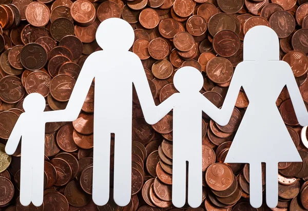 Kağıt aile euro sikkeler üzerinde