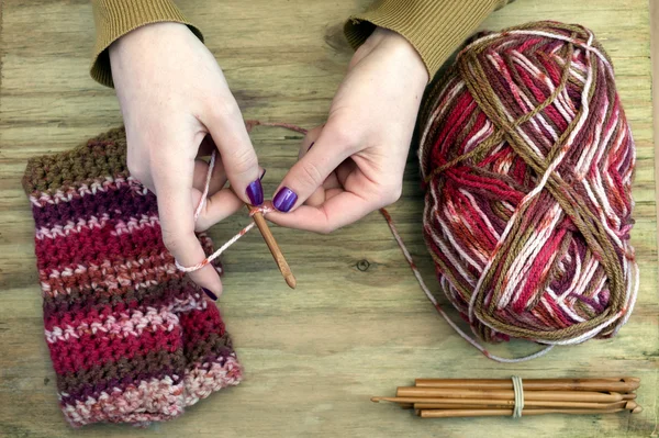 Crochet knitting close up — Stock Photo, Image