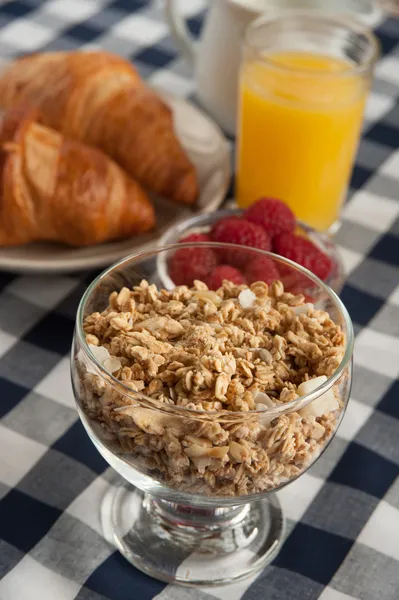 Granola pequeno-almoço fundo — Fotografia de Stock