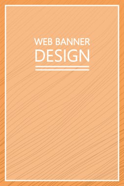 Web pankartı tasarım vektörü izole edildi. Arka plan için modern soyut dekorasyon. Web şablonu, metin için boş boşluk, turuncu düzen.