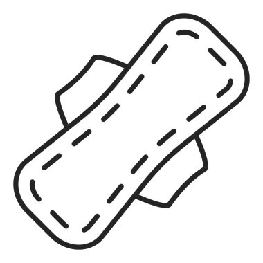 Hijyen yastığı ikonu vektörü izole edildi. Adet sırasında pamuk bakımı, hijyenik ped. Kadın döneminde yumuşak koruma.