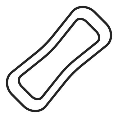 Hijyen yastığı ikonu vektörü izole edildi. Adet sırasında pamuk bakımı, hijyenik ped. Kadın döneminde yumuşak koruma.