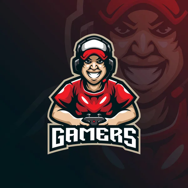 Gamer, Mascot logo, Sticker design 674733 Vector Art at Vecteezy