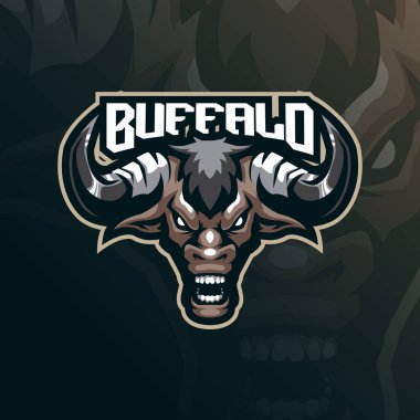 bull mascot logo design vector with modern illustration concept style for badge, emblem and t shirt printing. angry head bull illustration for sport team.