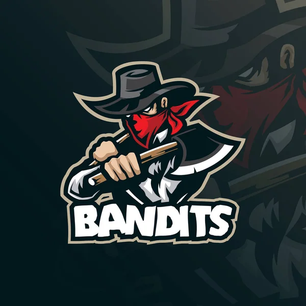Bandits Mascot Logo Design Vector Modern Illustration Concept Style Badge — Wektor stockowy