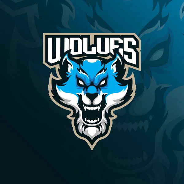 Wolf Mascot Logo Design Vector Modern Illustration Concept Style Badge — Stock Vector