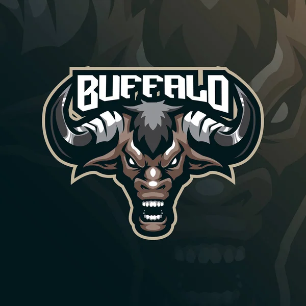Bull Mascot Logo Design Vector Modern Illustration Concept Style Badge — Archivo Imágenes Vectoriales