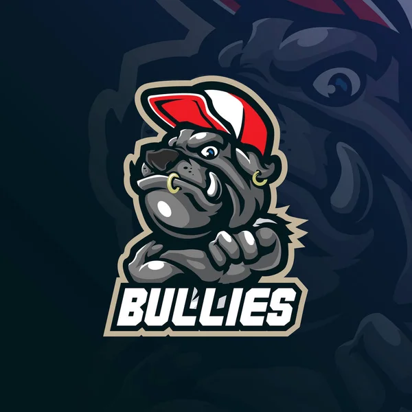 Bullies Mascot Logo Design Vector Modern Illustration Concept Style Badge — Wektor stockowy