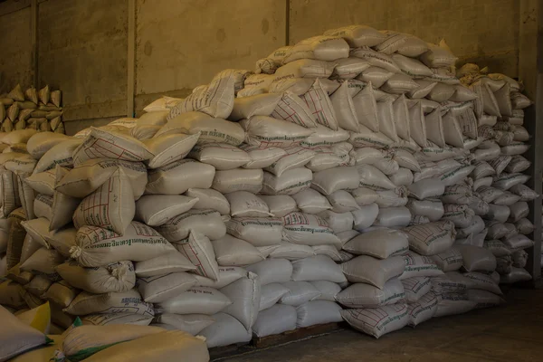 Arrangement with lots of fertilizer sacks. — Stock Photo, Image