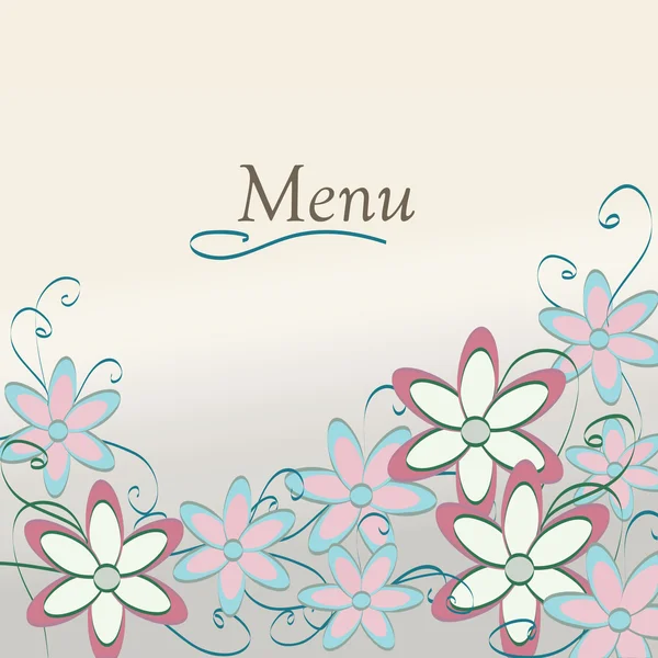 Menu Floral Restaurant Design. Modèle de couverture de modèle de fleur — Image vectorielle