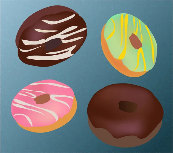 Chocolate Donuts — Stock Vector