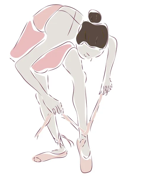芭蕾舞女演员。绘图的芭蕾舞演员 — 图库矢量图片