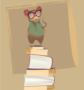 bir yığın kitap üzerinde fare