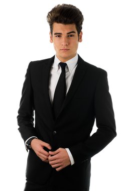 genç işadamı, beyaz zemin üzerine izole