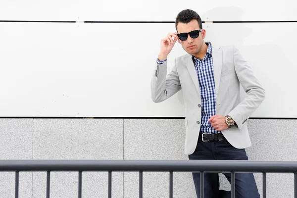 Attractive man with tinted sunglasses — Stock Photo, Image