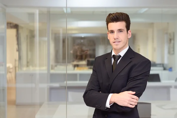 Handsome young businessman in an office — Stock Photo, Image