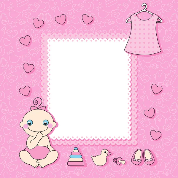 Baby Girl ilmoituskortti — vektorikuva