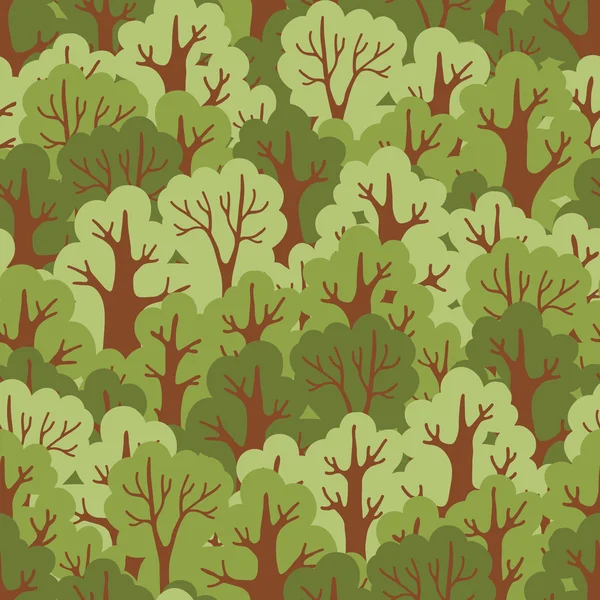 Seamless pattern with green deciduous forest. — Stock Vector