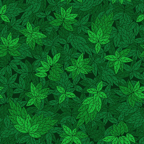 Naadloze patroon met groene takken van bomen. — Stockvector