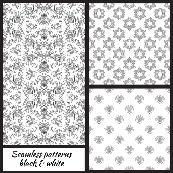 Set of seamless decorative patterns. — Stock Vector