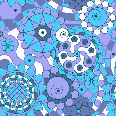 Soyut çiçeklerle kusursuz desen