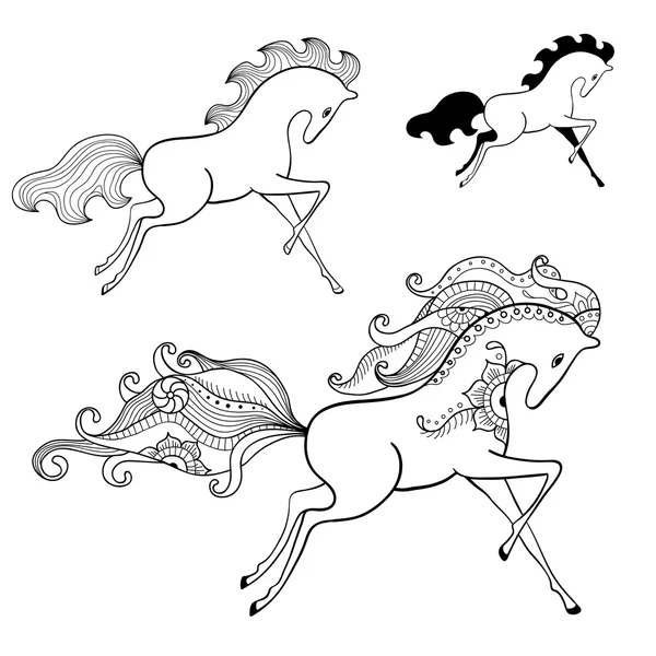 Ilustración - caballo de carrera — Archivo Imágenes Vectoriales