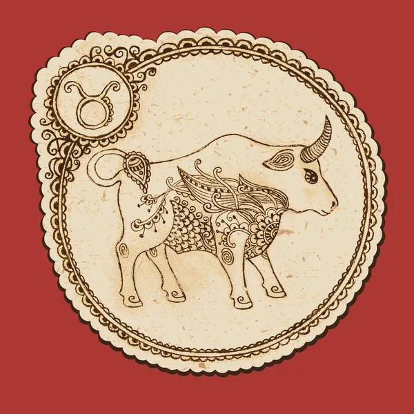 Segno zodiacale - Toro — Vettoriale Stock