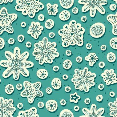 kar yağışı. seamless modeli. el çekilmiş kar taneleri. Noel kazanmak