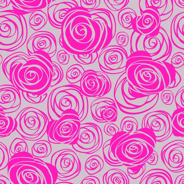Patrón sin costura abstracto con corazones y rosas — Vector de stock