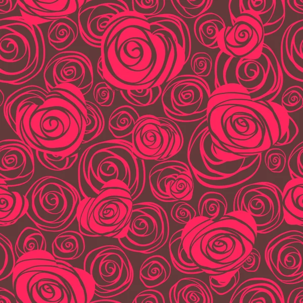 Modèle abstrait sans couture avec des cœurs et des roses — Image vectorielle