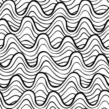 Dekoratif bir tarzda okyanus dalgaları ile Seamless Modeli