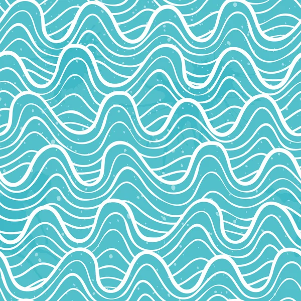 Seamless pattern with ocean waves in a decorative style — Stock Vector