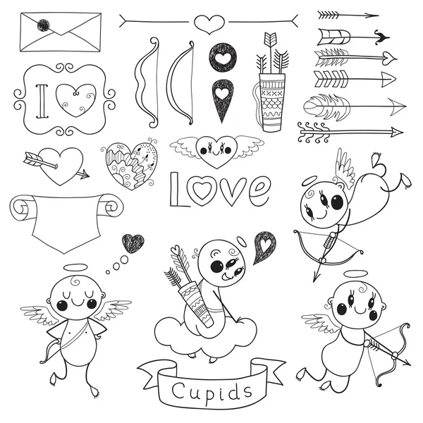 Set Valentine's Day doodles — Stock Vector