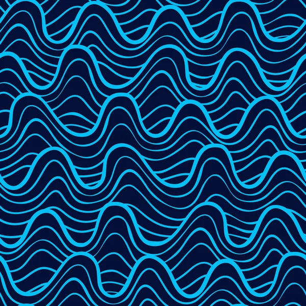 Seamless mönster med havets vågor i dekorativ stil — Stock vektor