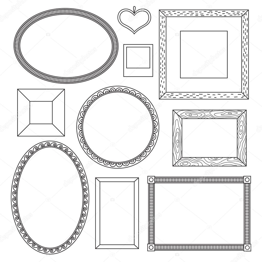 Set of doodle frames