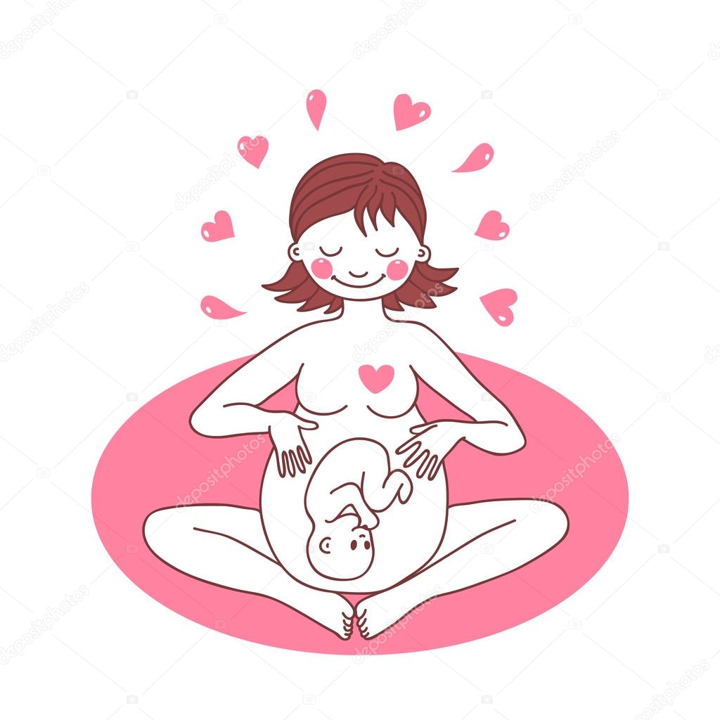 Illustration of a happy pregnant woman