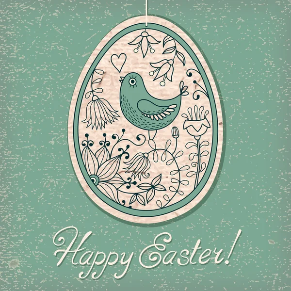 復活祭の卵とビンテージのカード — ストックベクタ