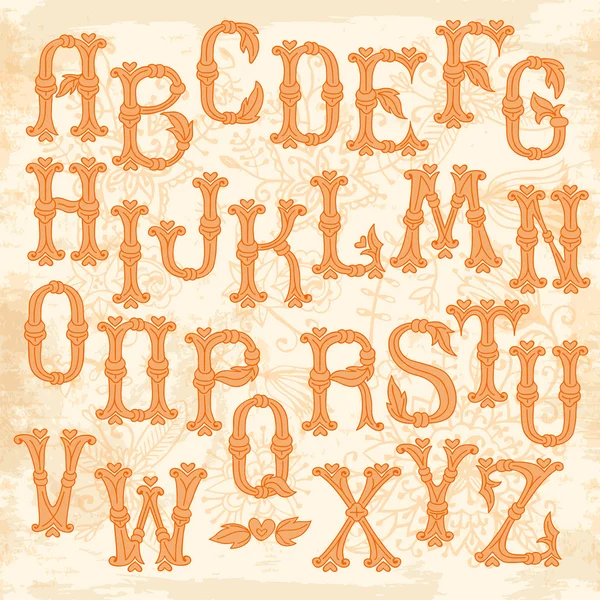 Lettres de l'alphabet dessinées à la main fantaisiste — Image vectorielle